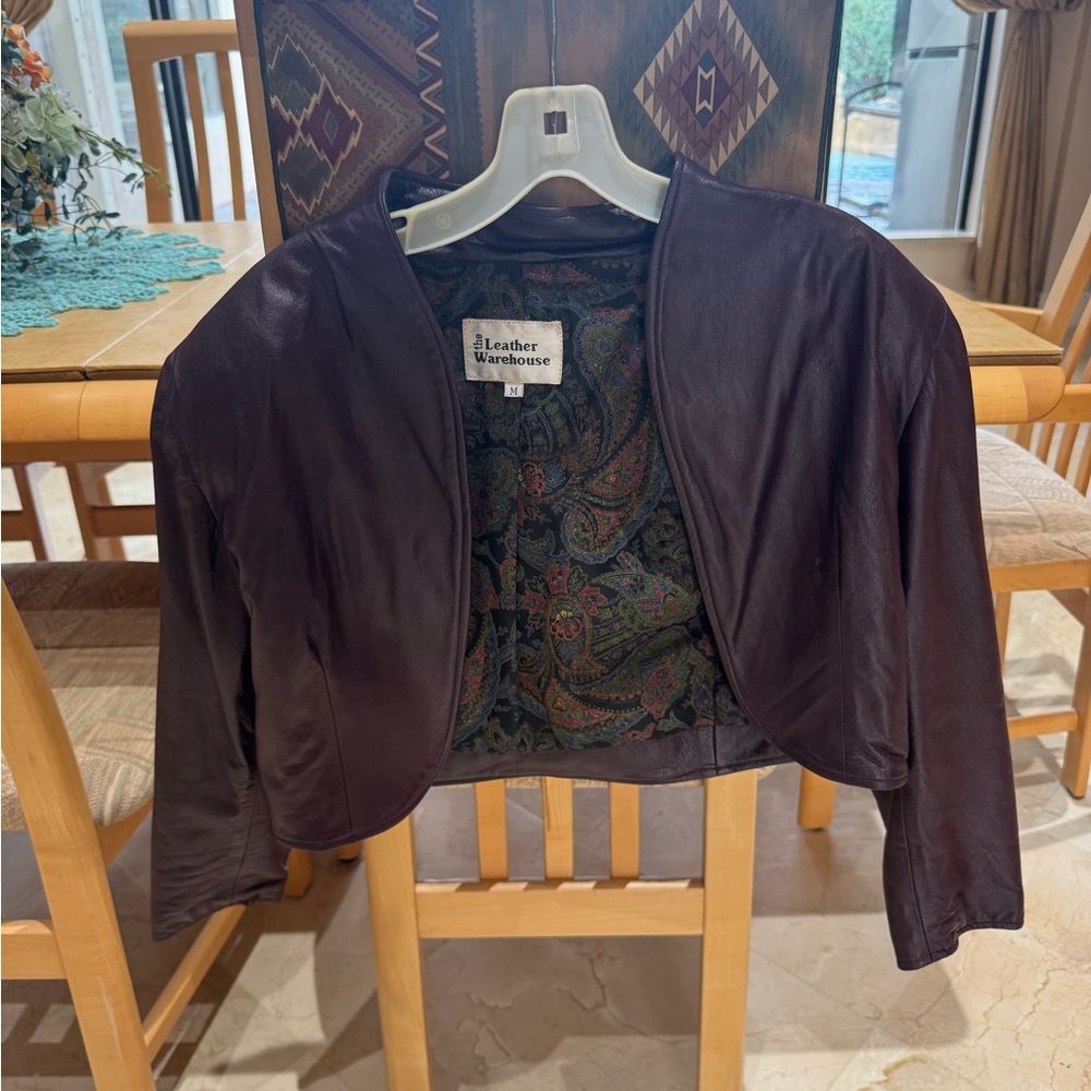 Price Drop: VTG NWT Lambskin Leather Three-quarter Sleeve  Fully-lined Bolero, M